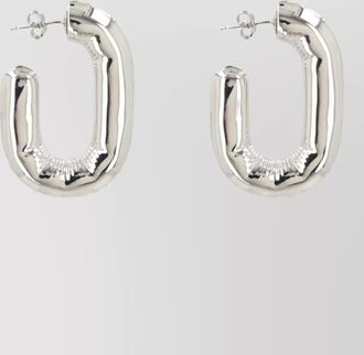 Paco Rabanne hoop earrings polished metal finish design