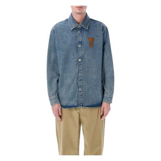 Ami Denim Overshirt - male - Ami Paris - Denim Shirts - Blue - XL - Shirts