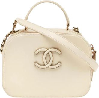 Chanel Tweedehands leren handtassen - Dames - Vintage Handtas - Wit - ONE Size - Leer - Vintage