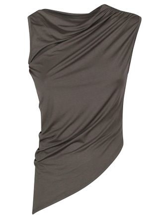 Iro Brown Zorya Asymmetrical Draped Top