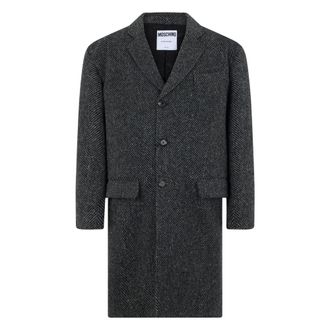 Moschino Lange Jas - Heren - Mantel - Grijs - L - Wol - Jassen