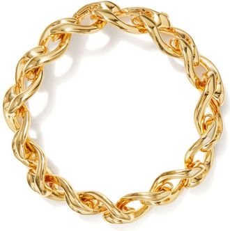 Tory Burch wishbone chain bracelet - women - 18kt Gold Plated Brass - One Size