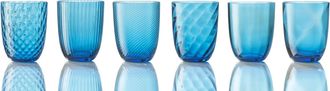 NasonMoretti Idra Set of 6 Water Glasses, Assorted Textures