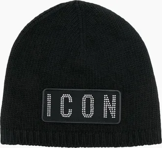 Dsquared2 Mens Be Icon Studs Hat - Black - Size: 0