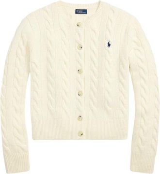 Polo Ralph Lauren Wol Kasjmier Gevlochten Vest - Dames - Vesten - Beige - M - Wol - Truien & Vesten