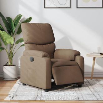 vidaXL Sill&oacute;n Reclinable El&eacute;ctrico De Tela Marr&oacute;n Vidaxl