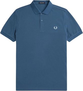 Fred Perry Slim Fit Polo met Twee Knoopjes - Heren - Polos - Blauw - XL - Katoen - Tops