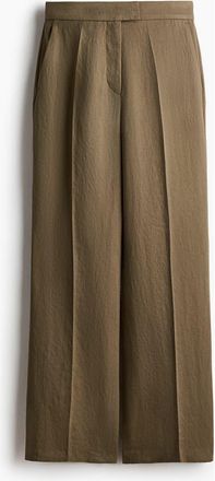 H&M Bootcut Tailored Trousers in Khaki Green at Nordstrom, Size 10