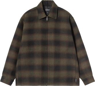 Carhartt Work in Progress Plaid Brown Alton Pointed Collar Zip-Up Jacket