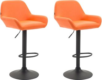 Clp Clp - Set 2 Taburetes De Bar Braga En Cuero Pu Naranja Negro