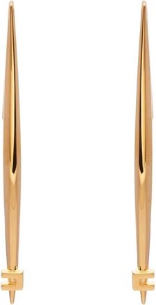 Elisabetta Franchi Accessoires, Dames, Geel, ONE Size, Logo Oorbellen