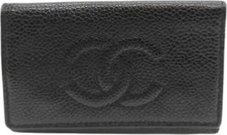 Chanel Pre-owned Accessories, female, Black, Size: ONE SIZE Pre-owned Leather Key-holder