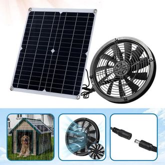 OEM Ventilador Solar Resistente A La Intemperie De 30 W Con Ventilador De Cc Para Gallineros Peque&ntilde;os, Invernaderos, Cobertizos De Jard&iacute;n, Casas Para Masc