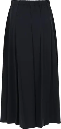 Aspesi Neutral Flowing A-Line Cotton-Blend Midi Skirt
