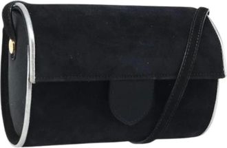Ferragamo Pre-owned Cross Body Bags, female, Black, Size: ONE SIZE Pre-owned Suede Shoulder Bag