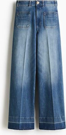 H&M Wide High Jeans in Denim Blue at Nordstrom, Size 14