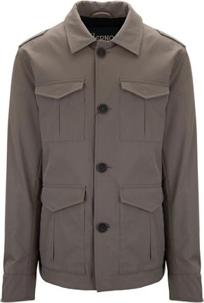 Herno Button Jacket - Heren - Zomerjassen - Bruin - L - Jassen