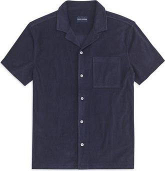 Mack Weldon Terry Cloth Camp Shirt in Night Sky at Nordstrom, Size X-Large