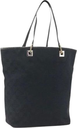 Gucci Pre-owned Tote Bags, female, Black, Size: ONE SIZE Pre-owned Canvas Tote Bag