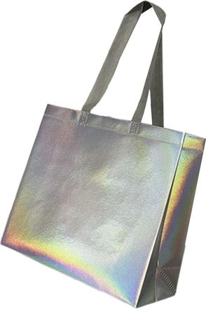 Generic Hologram Tote Bag - Hologram Shopping Bag, Iridescent Rainbow Bag | Non-Woven Shopping Bag With Handles, Lightweight Hologram Bag, Reusable Bags For A