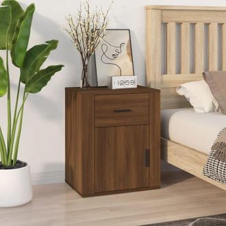 vidaXL Bedside Cabinet Brown Oak 50x36x60 cm Engineered Wood Vidaxl