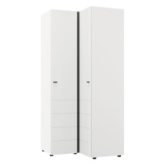 Dmora Armario 2 Puertas, Ropero Dormitorio 4 Estantes, Colgador, Apertura Abatible, 95x208h Cm Blanco Mate
