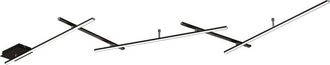 Trio Leuchten Indira plafoniera-applique anche retro-illuminata con 5 bacchette orientabili nere l. 245CM led 25W 3000lm, 3000K dimmerabile
