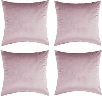 OEM Funda De Coj&iacute;n Decorativa De Terciopelo Rosa Palo Para Sof&aacute; (50x50 Cm - Paquete De 4, Rosa Palo)