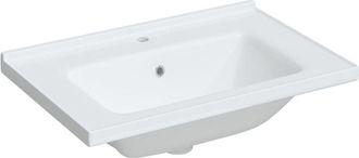 vidaXL Lavandino da Bagno Bianco 71x48x19,5cm Rettangolare in Ceramica - Vidaxl