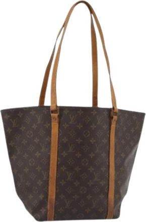 Louis Vuitton Pre-owned Vintage Monogram Tote Bag - Dames - Vintage Shopper - Bruin - ONE Size - Leer - Vintage