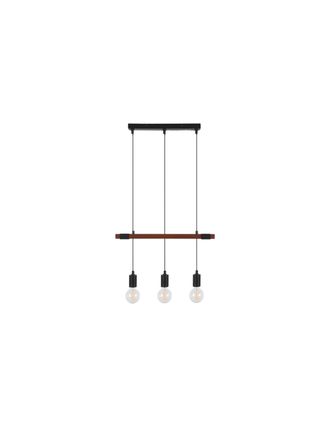 Corep Suspensi&oacute;n De Madera Y Metal Con 3 L&aacute;mparas