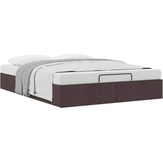 vidaXL Estructura Cama Otomana Sin Colch&oacute;n Marr&oacute;n Oscuro 140x190cm Vidaxl