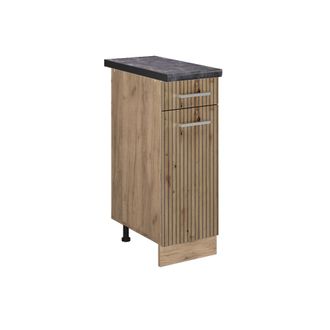Vicco Mueble Bajo De Cocina R-line, Roble Artesanal, 30 Cm, Et Antracita