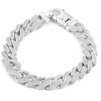 Pompeii3 Mens 14k Gold (80gram) or Platinum (135gram) 12.5mm Diamond Cuban Bracelet 8.5