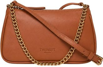 Twinset Liliane Schoudertas - Dames - Schoudertassen - Bruin - ONE Size - Katoen - Tassen