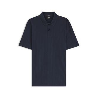 BOSS Striped cotton polo shirt with tipping