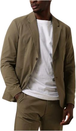 Drykorn Olijfgroene Blazer - Heren - Blazers - Beige - S - Wol - Jassen