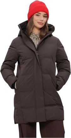 KRAKATAU Cassini Quilted Parka Qw609 - Dames - Mantels - Bruin - Maat: XL Leer
