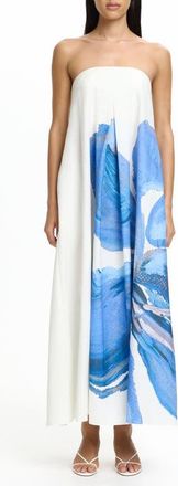Significant Other Parisa Placed Floral Strapless Cotton Maxi Dress in Spliced Bloom at Nordstrom, Size 12 Us