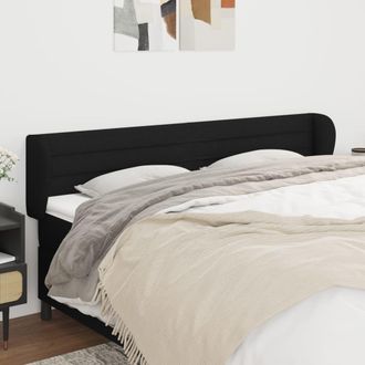 vidaXL Cabecero De Tela Negro 183x23x78/88 Cm Vidaxl