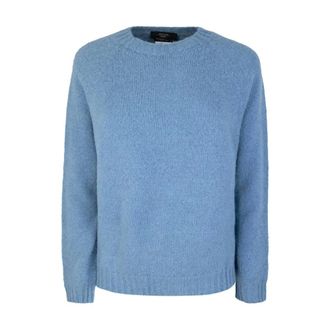 Max Mara Wkdghiacci Ronde Hals Trui - Dames - Ronde hals truien - Blauw - XL - Katoen - Truien & Vesten
