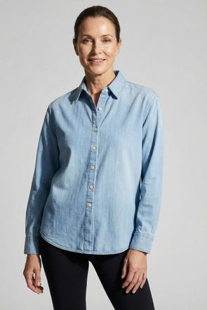 Calvin Klein Jeans Jeansbluse CALVIN KLEIN JEANS, Damen, Gr. XXL (46), brighton blau, Denim/Jeans, Obermaterial: 100% Baumwolle, unifarben, oversize normal, Rundhals, 1-