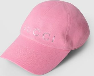 Gucci Canvas Baseball Hat With Print, Pink