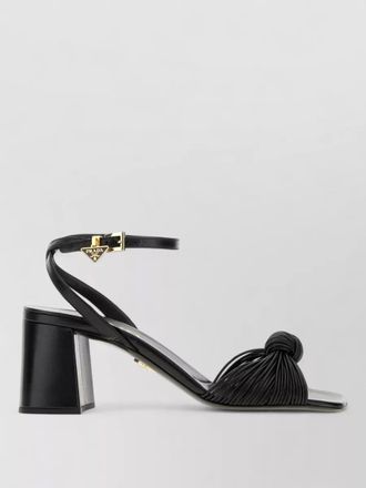 Prada leather sandals block heel open toe