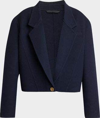 Givenchy Double Face Wool-Cashmere Crop Boxy Coat