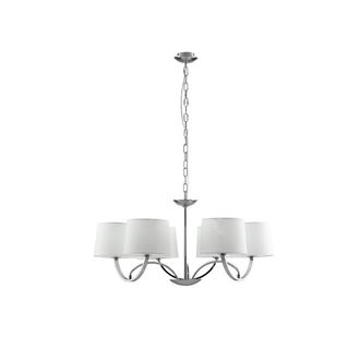 Netlighting Astoria Chandelier 6 Light Chrome White E27 in Silver