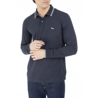 Harmont & Blaine Blauw Gestreept Lange Mouw Katoenen Polo - Heren - Polos - Blauw - S - Katoen - Tops