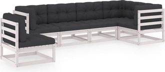 vidaXL Muebles De Jard&iacute;n 6 Piezas Con Cojines De Madera De Pino Maciza Vidaxl