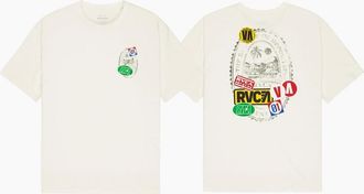 Rvca Mens RVCA Mens Vacation Tag Short Sleeve T-Shirt - White/White - Size: 44