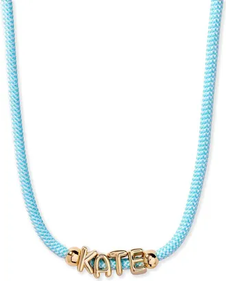 Brook & York Breezy Name Necklace in Gold/turquoise at Nordstrom